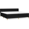 Image de vidaXL Lit boxspring avec matelas noir 160x200 cm Tissu