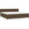 Image de vidaXL Lit boxspring avec matelas brun foncé 160x200 cm Tissu