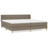 Image de vidaXL Lit boxspring avec matelas Taupe 160x200 cm Tissu