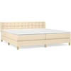 Image de vidaXL Lit boxspring avec matelas Crème 160x200 cm Tissu