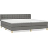 Image de vidaXL Lit boxspring avec matelas gris foncé 200x200 cm Tissu