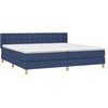 Image de vidaXL Lit boxspring avec matelas bleu 200x200 cm Tissu