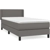 Image de vidaXL Lit boxspring avec matelas Gris 90x190 cm simili-cuir