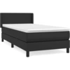 Image de vidaXL Lit boxspring avec matelas noir 90x200 cm similicuir