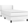 Image de vidaXL Lit boxspring avec matelas blanc 90x200 cm similicuir