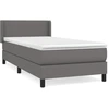 Image de vidaXL Lit boxspring avec matelas Gris 90x200 cm similicuir