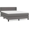 Image de vidaXL Lit Boxspring avec matelas Gris 140x200 cm Similicuir