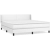 Image de vidaXL Lit boxspring avec matelas blanc 160x200 cm similicuir