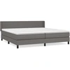 Image de vidaXL Lit boxspring avec matelas Gris 200x200 cm simili-cuir