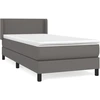 Image de vidaXL Lit boxspring avec matelas Gris 80x200 cm similicuir