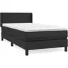 Image de vidaXL Lit boxspring avec matelas noir 100x200 cm similicuir