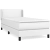 Image de vidaXL Lit boxspring avec matelas blanc 100x200 cm similicuir