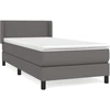 Image de vidaXL Lit boxspring avec matelas Gris 100x200 cm similicuir
