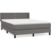 Image de vidaXL Lit Boxspring avec matelas Gris 140x200 cm Similicuir