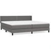 Image de vidaXL Lit boxspring avec matelas Gris 200x200 cm simili-cuir