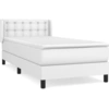 Image de vidaXL Lit boxspring avec matelas blanc 80x200 cm similicuir