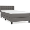 Image de vidaXL Lit boxspring avec matelas Gris 90x200 cm similicuir