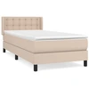 Image de vidaXL Lit Boxspring avec matelas Cappuccino-Brun 90x200cm simili-cuir