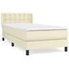 Image de vidaXL Lit boxspring avec matelas Crème 100x200 cm simili-cuir