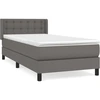 Image de vidaXL Lit boxspring avec matelas Gris 100x200 cm similicuir