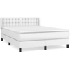 Image de vidaXL Lit boxspring avec matelas blanc 140x190 cm similicuir