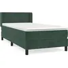 Image de vidaXL Lit boxspring avec matelas vert foncé 90x190 cm velours