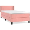 Image de vidaXL Lit boxspring avec matelas rose 90x190 cm velours
