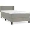 Image de vidaXL Lit boxspring avec matelas gris clair 90x200 cm velours