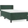 Image de vidaXL Lit boxspring avec matelas vert foncé 100x200 cm velours