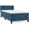 Image de vidaXL Lit boxspring avec matelas bleu foncé 100x200 cm velours