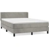 Image de vidaXL Lit boxspring avec matelas gris clair 140x190 cm velours