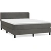 Image de vidaXL Lit boxspring avec matelas gris foncé 140x190 cm velours