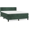 Image de vidaXL Lit boxspring avec matelas vert foncé 140x200 cm velours