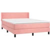 Image de vidaXL Lit boxspring avec matelas rose 140x200 cm velours