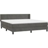 Image de vidaXL Lit boxspring avec matelas gris foncé 160x200 cm velours