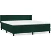 Image de vidaXL Lit boxspring avec matelas vert foncé 160x200 cm velours