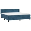 Image de vidaXL Lit boxspring avec matelas bleu foncé 160x200 cm velours