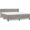 Image de vidaXL Lit boxspring avec matelas gris clair 180x200 cm velours