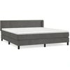 Image de vidaXL Lit boxspring avec matelas gris foncé 180x200 cm velours
