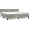 Image de vidaXL Lit boxspring avec matelas gris clair 200x200 cm velours