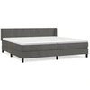 Image de vidaXL Lit boxspring avec matelas gris foncé 200x200 cm velours