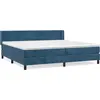 Image de vidaXL Lit boxspring avec matelas bleu foncé 200x200 cm velours