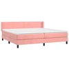 Image de vidaXL Lit boxspring avec matelas rose 200x200 cm velours