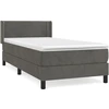 Image de vidaXL Lit boxspring avec matelas gris foncé 90x200 cm velours