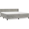 Image de vidaXL Lit boxspring avec matelas gris clair 200x200 cm velours