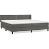 Image de vidaXL Lit boxspring avec matelas gris foncé 200x200 cm velours