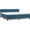 Image de vidaXL Lit boxspring avec matelas bleu foncé 200x200 cm velours