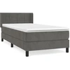 Image de vidaXL Lit boxspring avec matelas gris foncé 80x200 cm velours