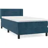 Image de vidaXL Lit boxspring avec matelas bleu foncé 80x200 cm velours