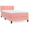 Image de vidaXL Lit boxspring avec matelas rose 90x190 cm velours